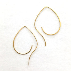 Pipal Leaf Brass Threader Earrings