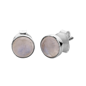 Sterling and Round Stone Studs